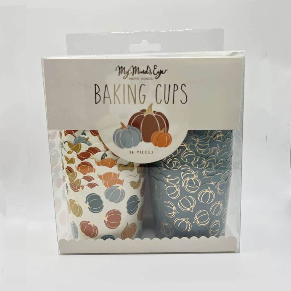 NEW My Minds Eye Pumpkin Patch Baking Cups - 36 Count, Gold/Multi